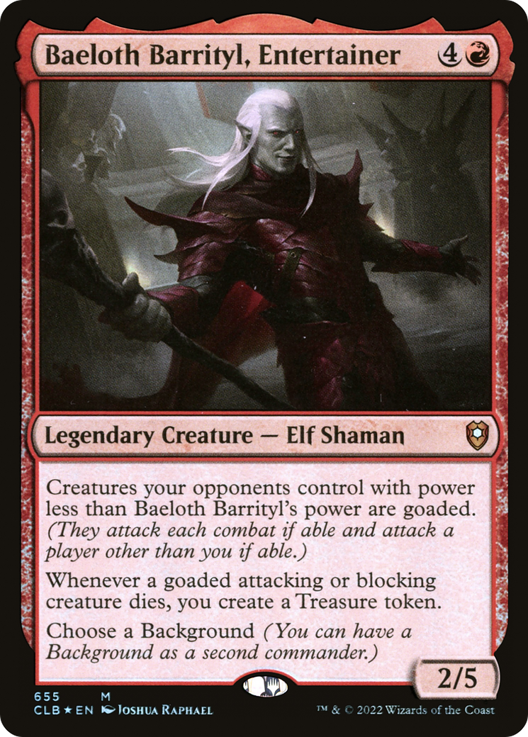Baeloth Barrityl, Entertainer [Commander Legends: Battle for Baldur's Gate]-1