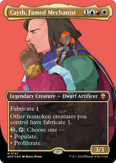 Cayth, Famed Mechanist (Borderless) (Ripple Foil) [Modern Horizons 3 Commander]-1