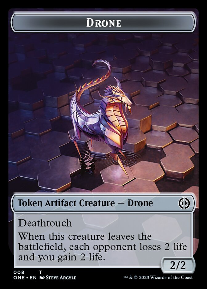 Phyrexian Mite (011) // Drone Double-Sided Token [Phyrexia: All Will Be One Tokens]-2