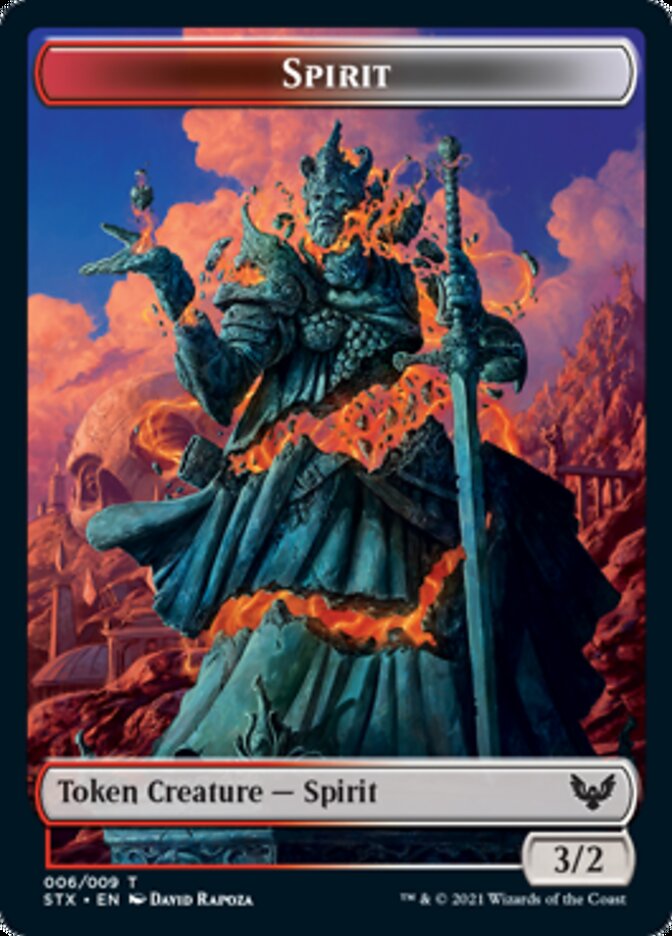 Spirit // Treasure Double-Sided Token [Strixhaven: School of Mages Tokens]-1