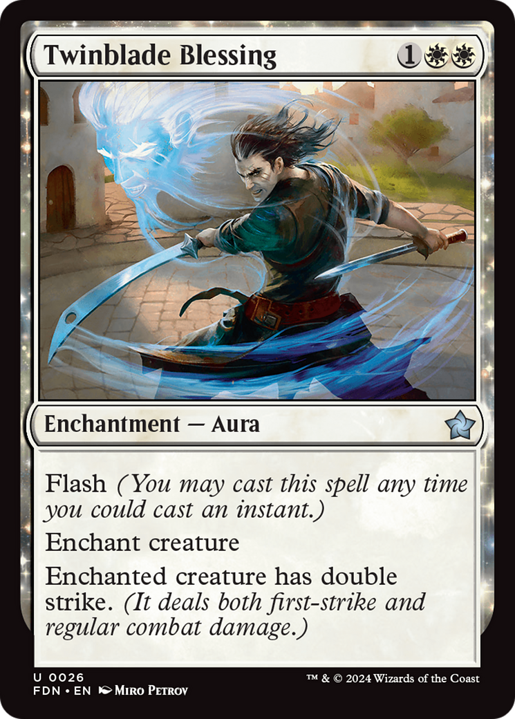 Twinblade Blessing (FDN-026) - Foundations: (enchantment)-1