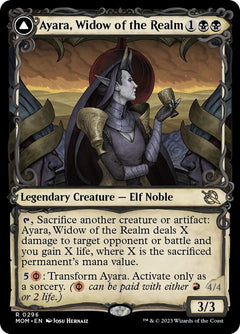 Ayara, Widow of the Realm // Ayara, Furnace Queen (Showcase Planar Booster Fun) [March of the Machine]-1