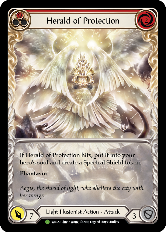 Herald of Protection (Red Extended Art) [FAB029] (Promo)  Rainbow Foil-1