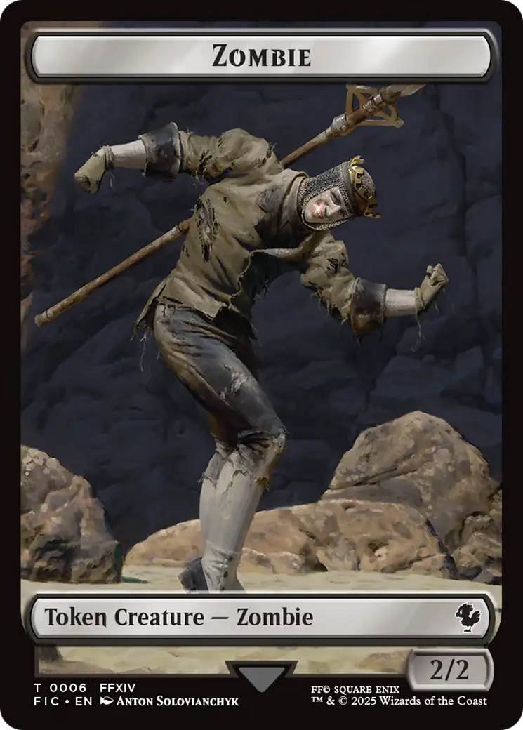 Moogle // Zombie Double-Sided Token (Surge Foil) [FINAL FANTASY Commander Tokens]-2