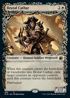 Brutal Cathar // Moonrage Brute (Showcase Equinox) [Innistrad: Midnight Hunt]-1