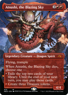 Atsushi, the Blazing Sky (Borderless Alternate Art) [Kamigawa: Neon Dynasty]-1