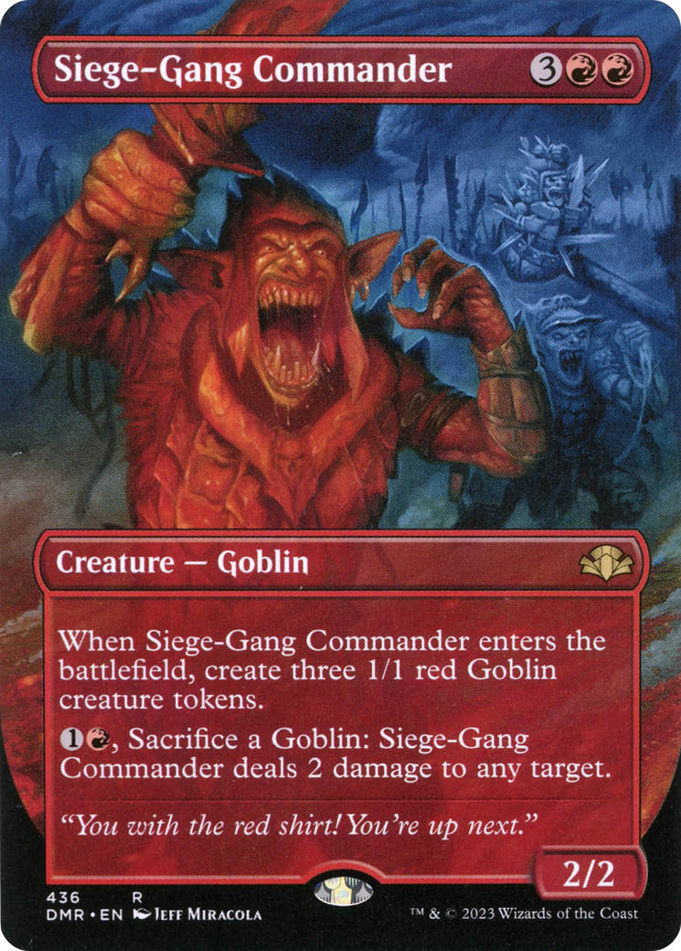 Siege-Gang Commander (Borderless Alternate Art) [Dominaria Remastered]-1
