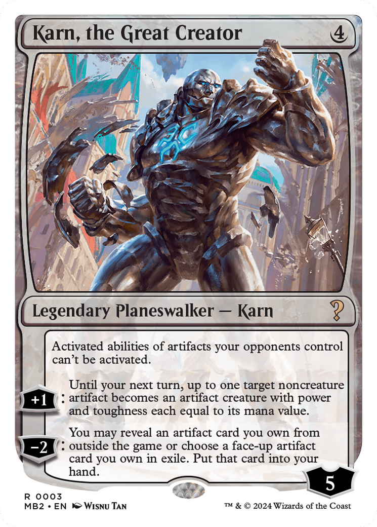 Karn, the Great Creator (White Border) [Mystery Booster 2]-1