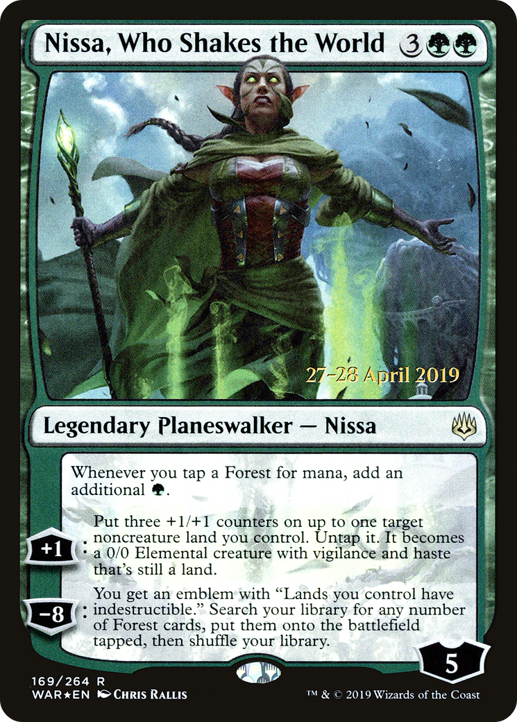 Nissa, Who Shakes the World [War of the Spark Prerelease Promos]-1
