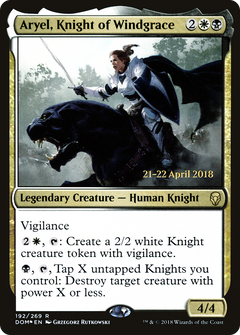 Aryel, Knight of Windgrace [Dominaria Prerelease Promos]-1