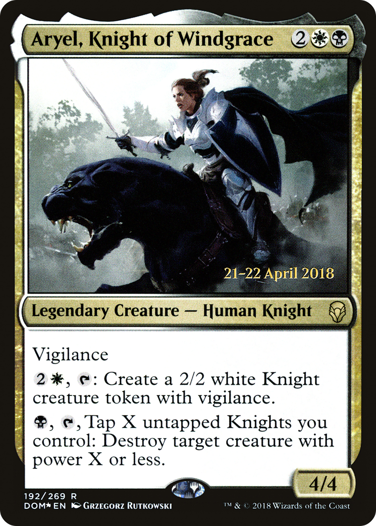 Aryel, Knight of Windgrace [Dominaria Prerelease Promos]-1