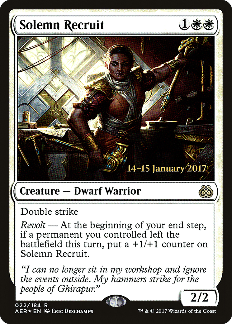 Solemn Recruit [Aether Revolt Prerelease Promos]-1