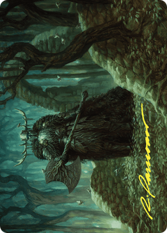 Mosswood Dreadknight // Mosswood Dreadknight (AWOE-040) - Wilds of Eldraine Art Series (Borderless) Foil-3