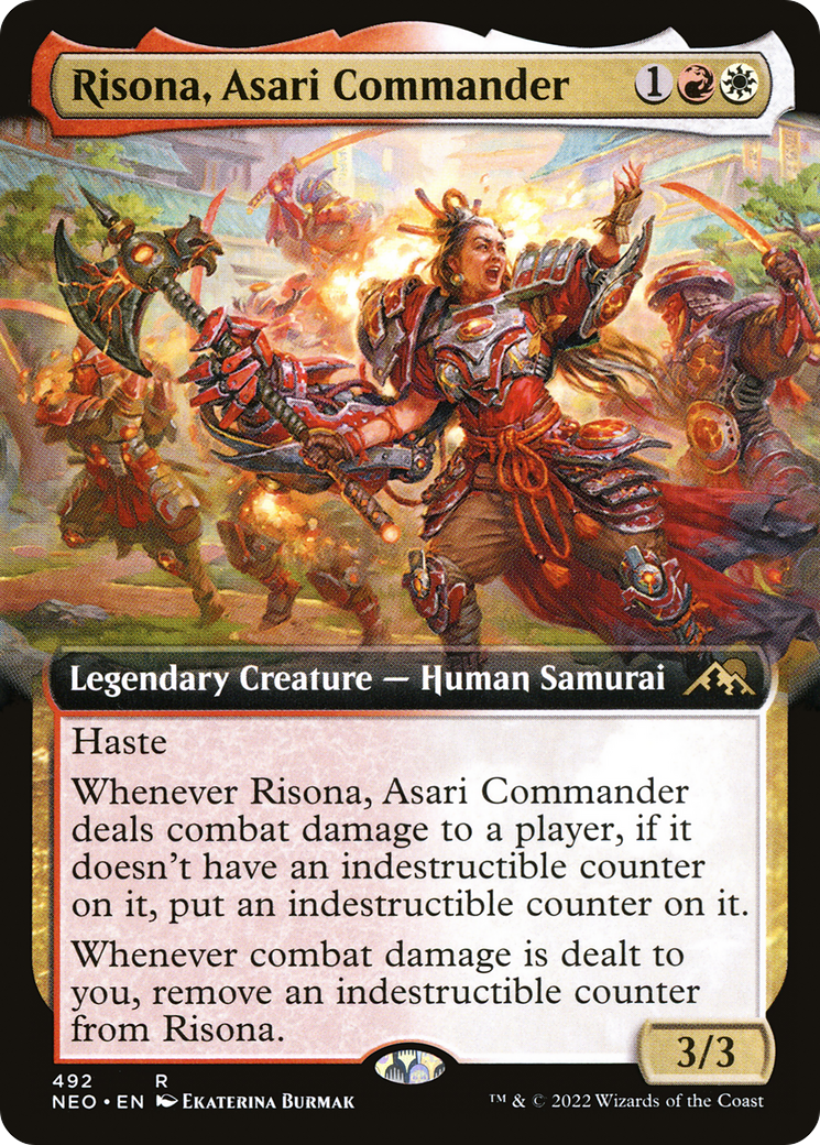 Risona, Asari Commander (Extended Art) [Kamigawa: Neon Dynasty]-1