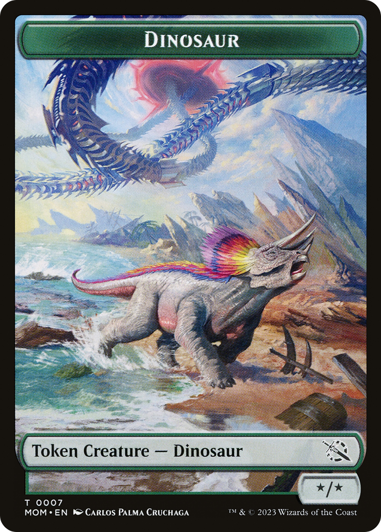 Treasure (20) // Dinosaur Double-Sided Token [March of the Machine Tokens]-2