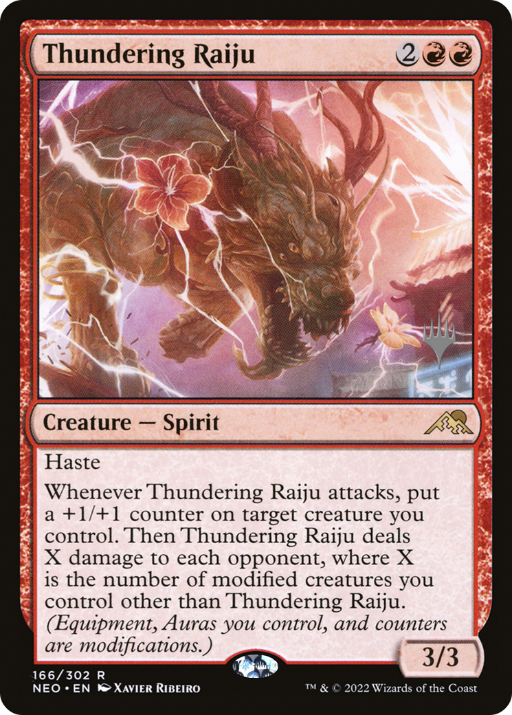 Thundering Raiju (PPNEO-166) - Kamigawa: Neon Dynasty Promos Foil