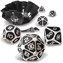 Enhance Tabletop Collector's - 7pc Metal RPG Dice Set - Black-1