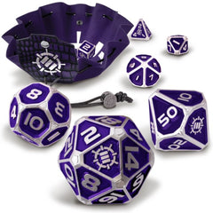 Enhance Tabletop Collector's - 7pc Metal RPG Dice Set - Purple-1