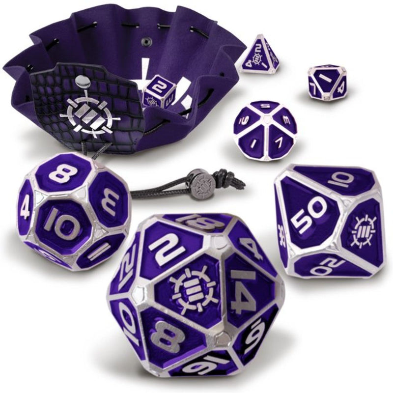 Enhance Tabletop Collector's - 7pc Metal RPG Dice Set - Purple-1