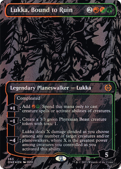 Lukka, Bound to Ruin (Oil Slick Raised Foil) [Phyrexia: All Will Be One]-1