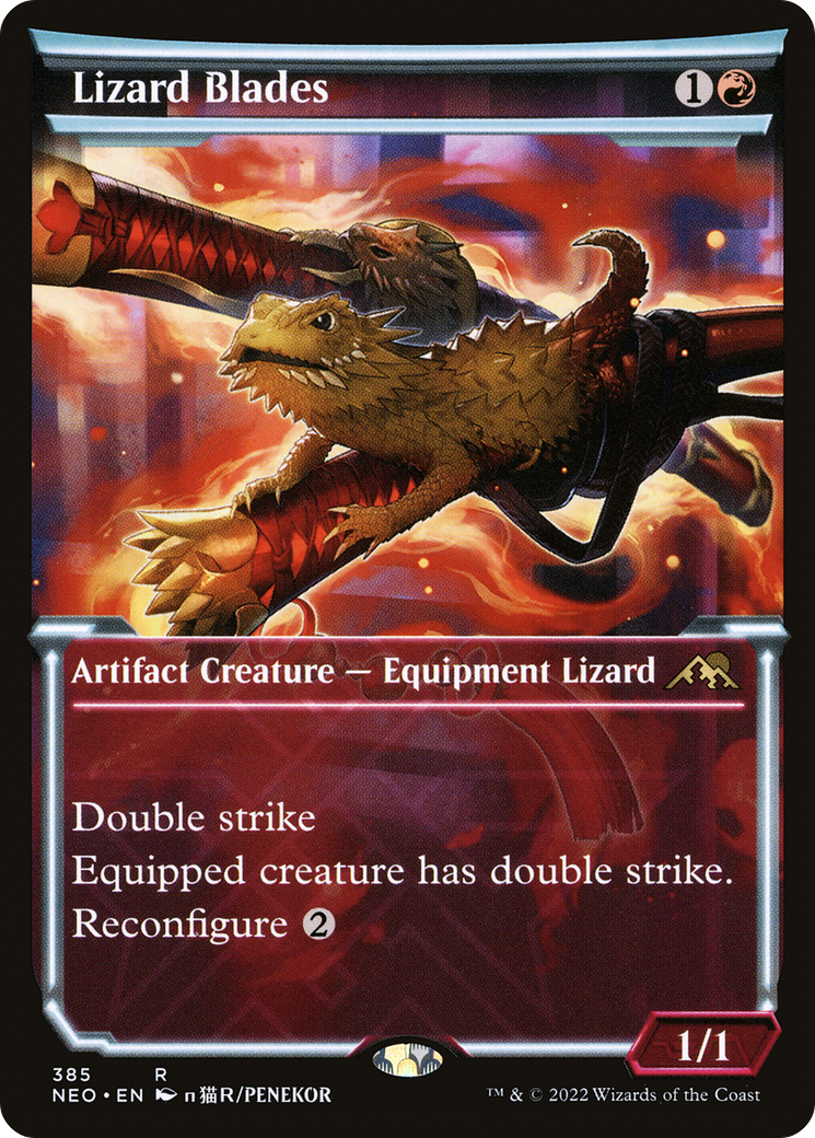 Lizard Blades (Showcase Soft Glow) [Kamigawa: Neon Dynasty]-1