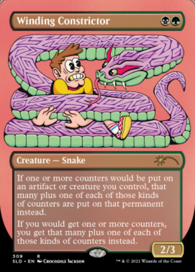 Winding Constrictor (Borderless) (Foil Etched) [Secret Lair Drop Series]-1