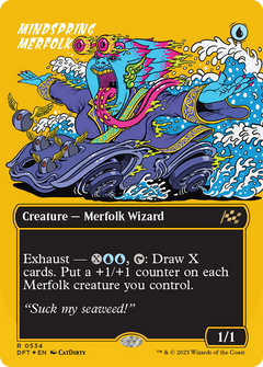 Mindspring Merfolk (Borderless) (First-Place Foil) [Aetherdrift]-1