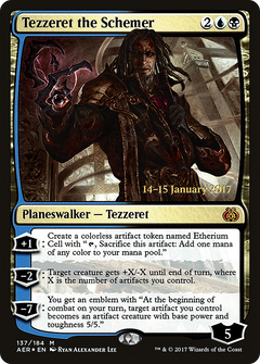 Tezzeret the Schemer [Aether Revolt Prerelease Promos]-1
