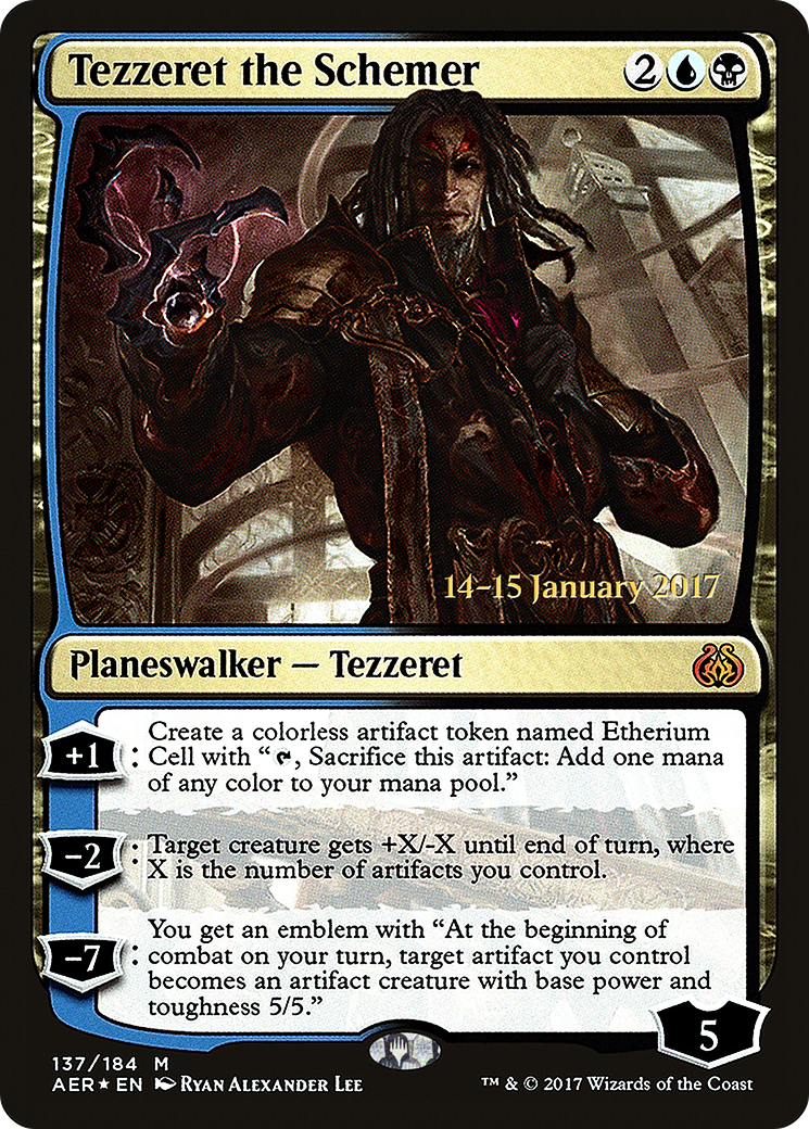 Tezzeret the Schemer [Aether Revolt Prerelease Promos]-1