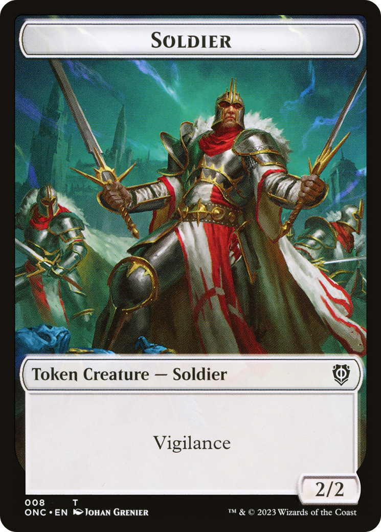 Soldier (TONC-008) - Phyrexia: All Will Be One Commander Tokens-1