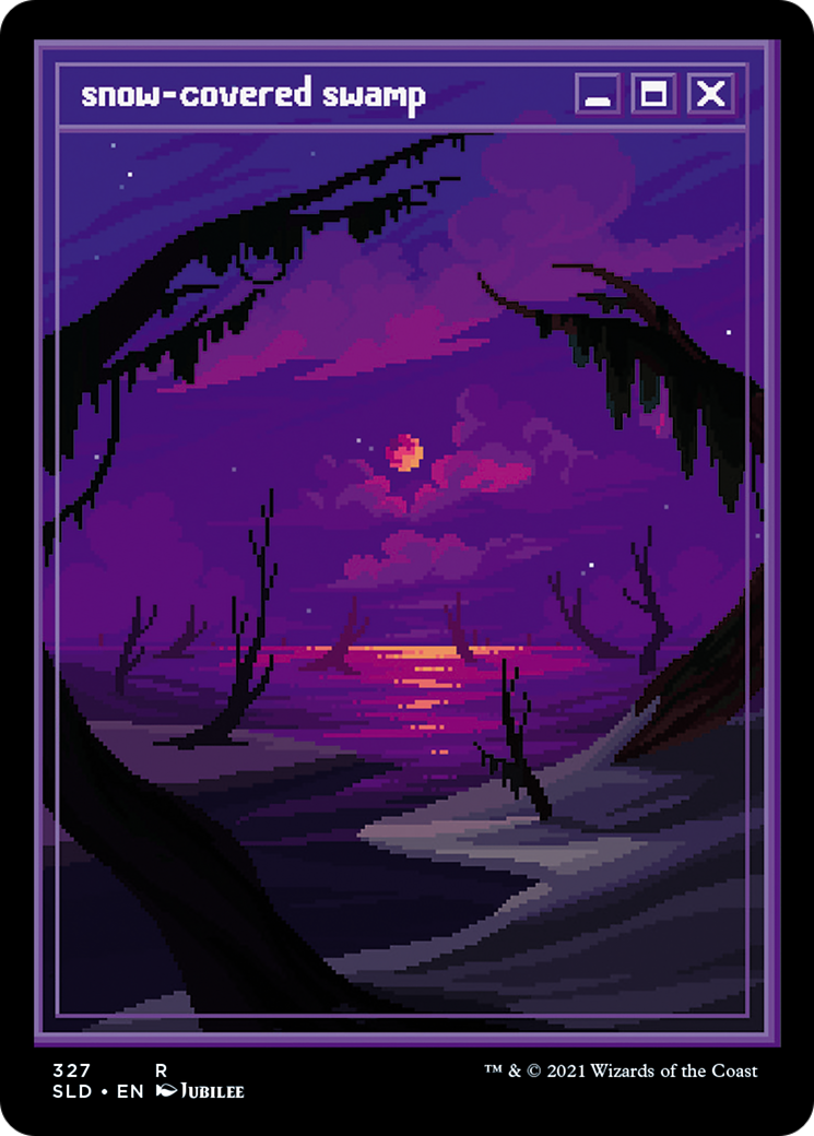 Snow-Covered Swamp (PixelSnowLands.jpg) (SLD-327) - Secret Lair Drop Etched Foil-1