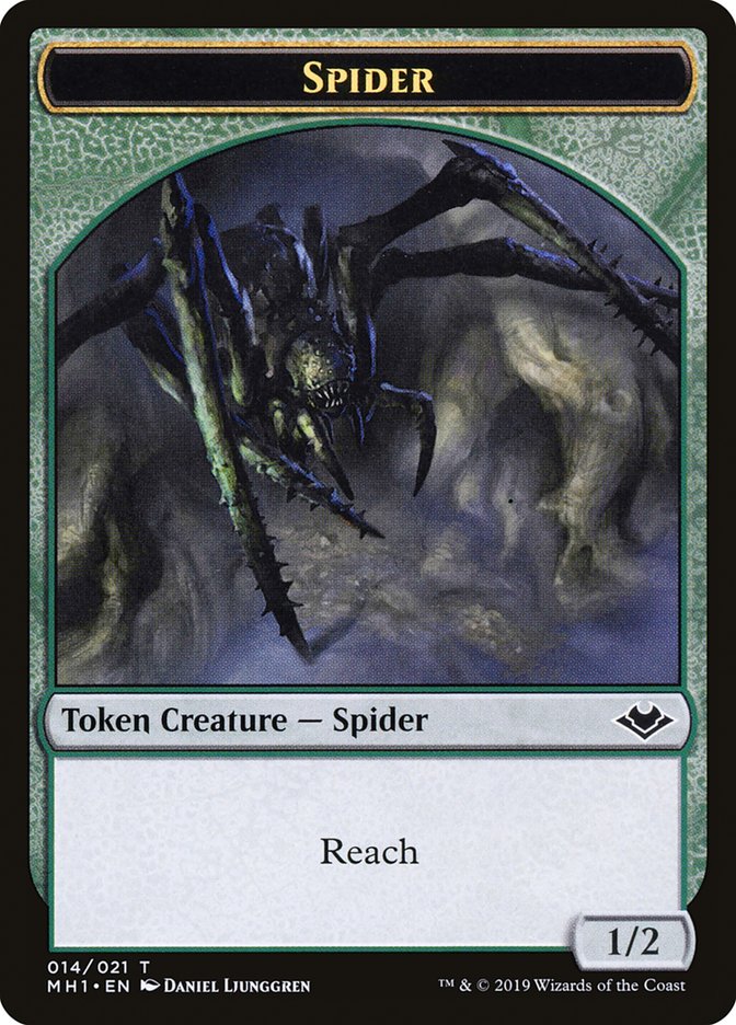 Zombie (007) // Spider (014) Double-Sided Token [Modern Horizons Tokens]-2