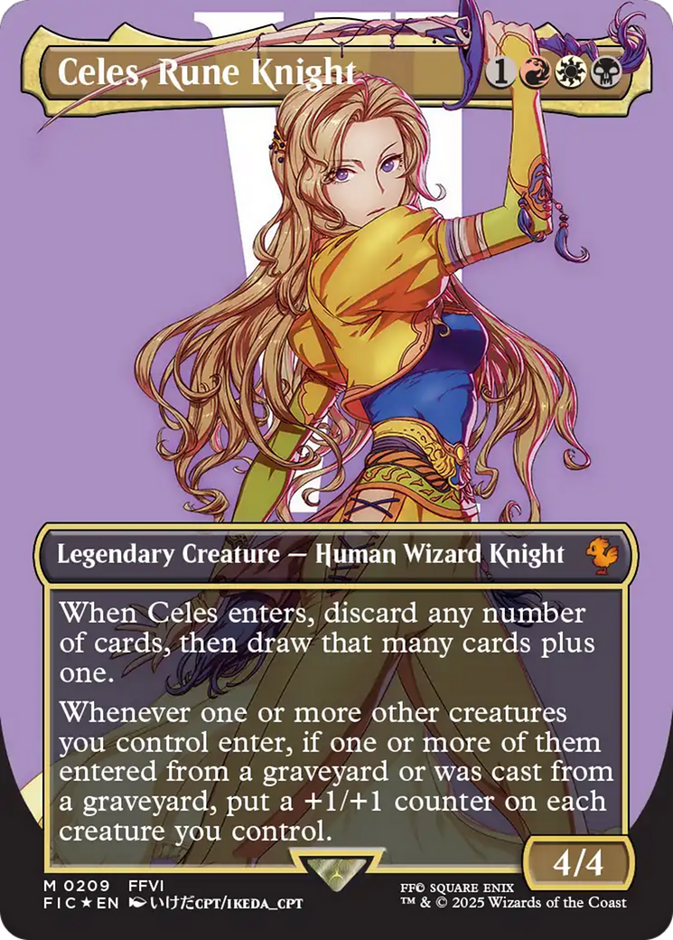 Celes, Rune Knight (Borderless) (Surge Foil) [FINAL FANTASY Commander]-1