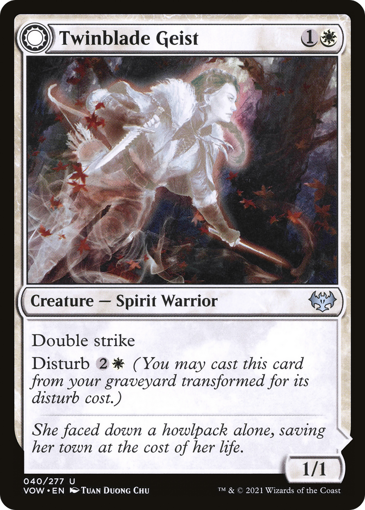 Twinblade Geist (VOW-040) - Innistrad: Crimson Vow: (Double Faced Transform) Foil-1