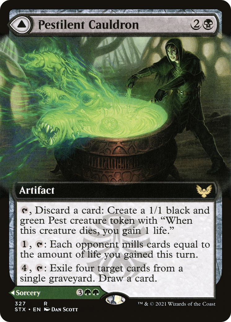 Pestilent Cauldron // Restorative Burst (Extended Art) [Strixhaven: School of Mages]-3