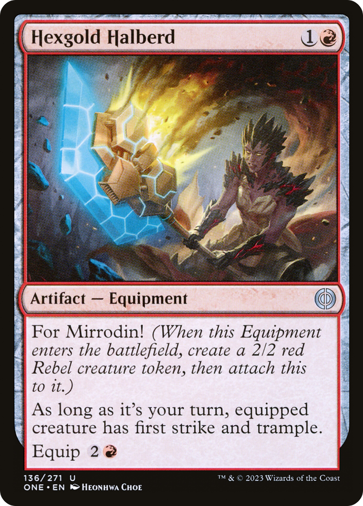 Hexgold Halberd [Phyrexia: All Will Be One]-1