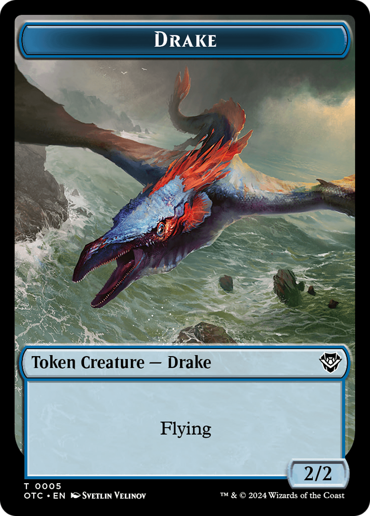 Boar // Drake Double-Sided Token [Outlaws of Thunder Junction Commander Tokens]-2