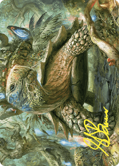 Blossoming Tortoise // Blossoming Tortoise (AWOE-024) - Wilds of Eldraine Art Series (Borderless)-1