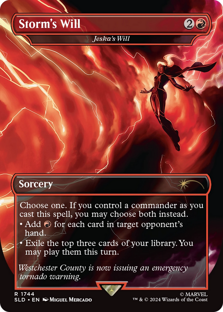 Jeska's Will (SLD-1744) - Secret Lair Drop / Storm's Will (Borderless) Foil-1
