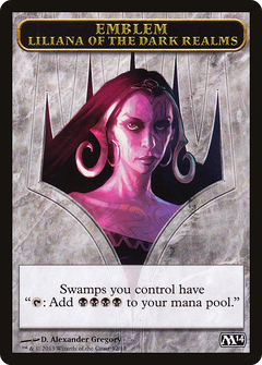 Liliana of the Dark Realms Emblem [Magic 2014 Tokens]-1