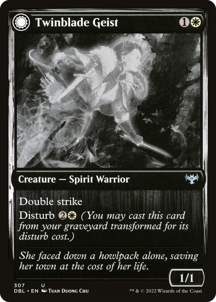 Twinblade Geist (DBL-307) - Innistrad: Double Feature: (Double Faced Transform) Foil-1
