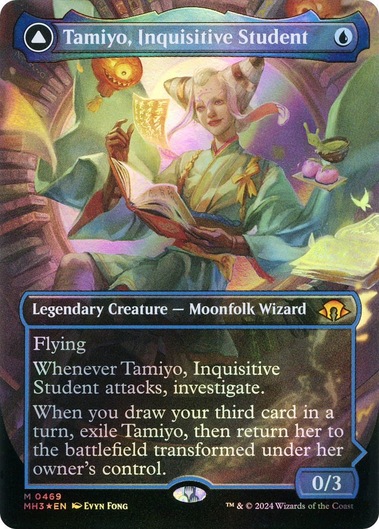 Tamiyo, Inquisitive Student // Tamiyo, Seasoned Scholar (Borderless) (Textured Foil) [Modern Horizons 3]-3