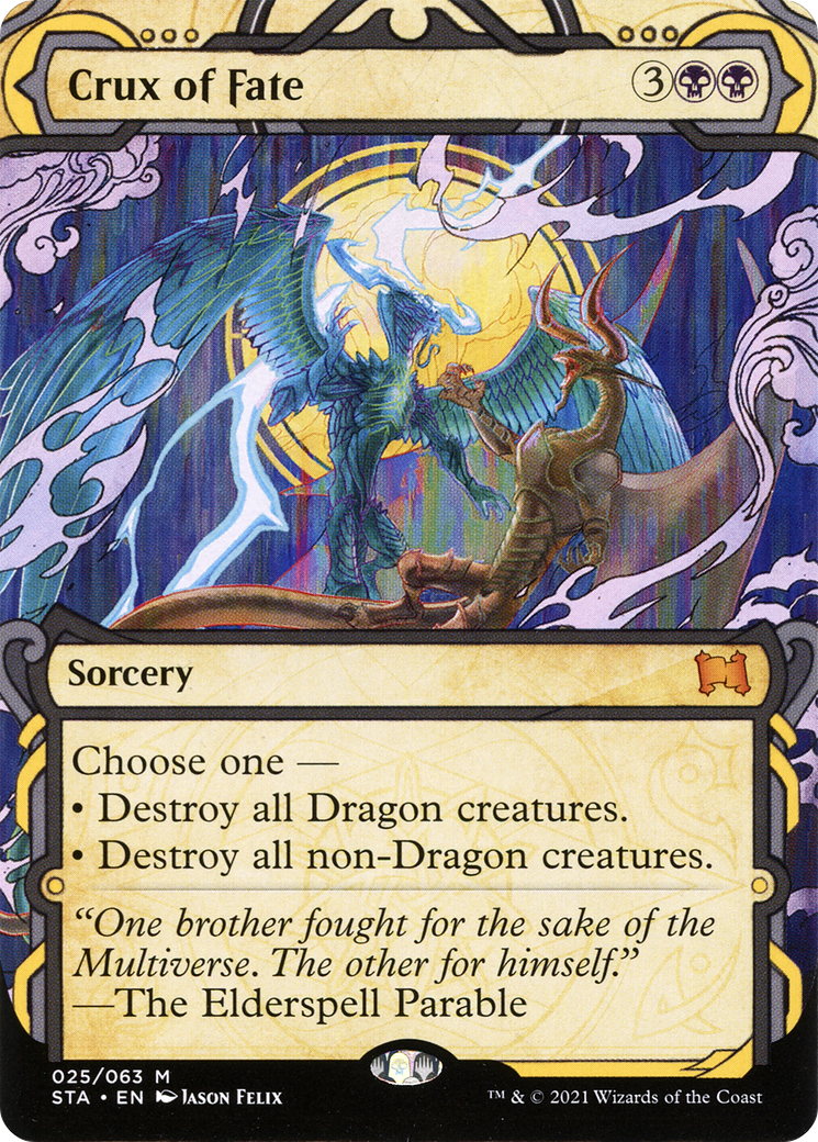 Crux of Fate (STA-025) - Strixhaven Mystical Archive: (Showcase) (Borderless) Etched Foil-1