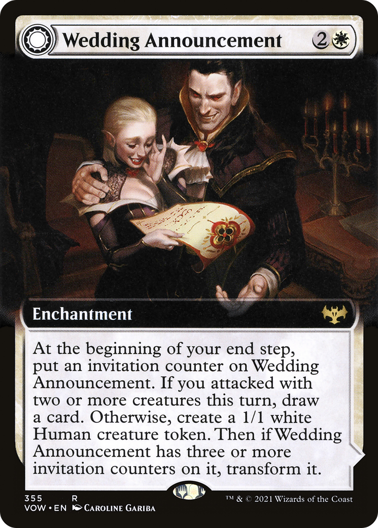Wedding Announcement (Extended Art) (VOW-355) - Innistrad: Crimson Vow: (Extended Art, Double Faced Transform) Foil-1
