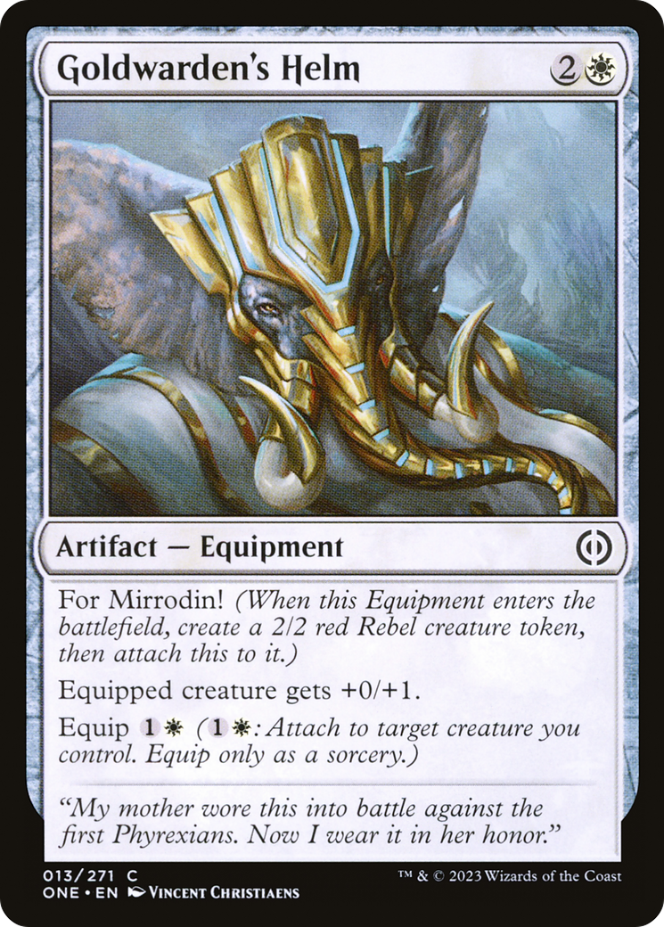 Goldwarden's Helm [Phyrexia: All Will Be One]-1