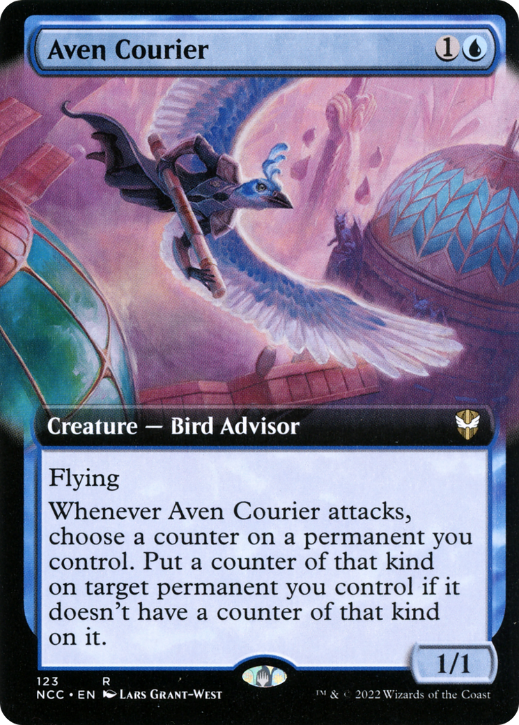 Aven Courier (Extended Art) [Streets of New Capenna Commander]-1