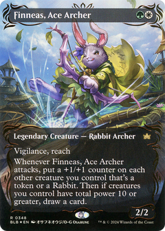 Finneas, Ace Archer (Borderless) (Raised Foil) [Bloomburrow]-1
