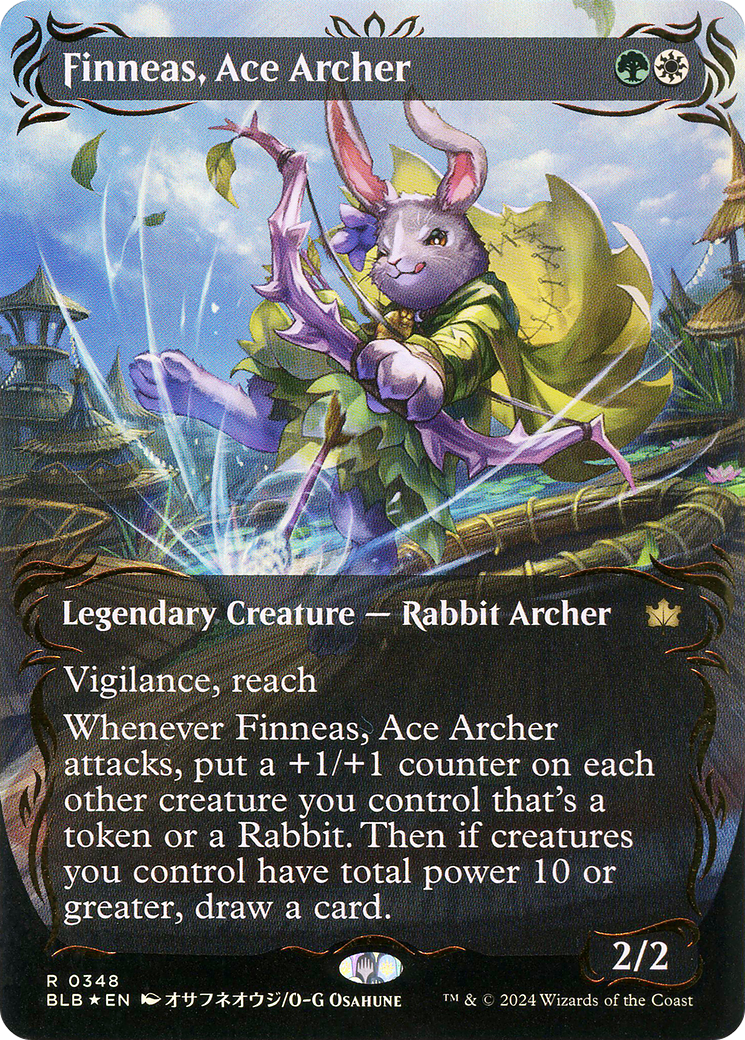 Finneas, Ace Archer (Borderless) (Raised Foil) [Bloomburrow]-1