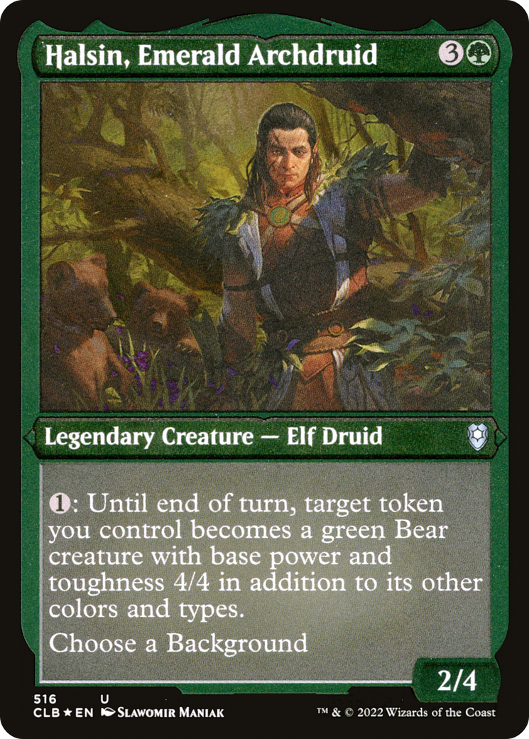 Halsin, Emerald Archdruid (CLB-516) - Commander Legends: Battle for Baldur's Gate Etched Foil-1