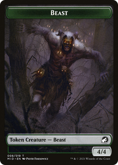 Beast (TMID-008) - Innistrad: Midnight Hunt Tokens-1
